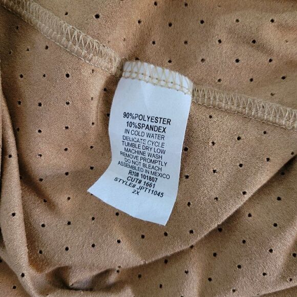 Espresso Faux Suede Shrug Vest (Size 2X) - Picture 5 of 7